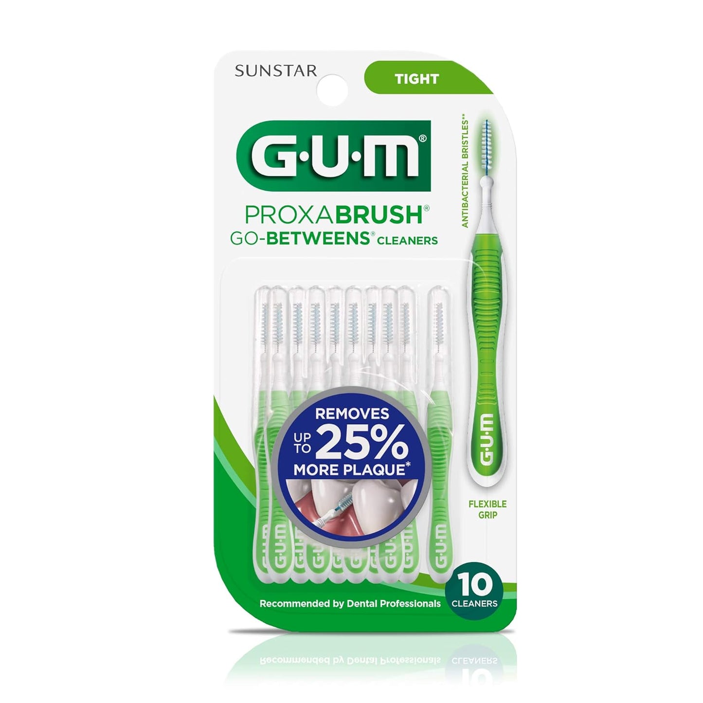 GUM Proxabrush Interdental Brushes - Soft Bristle Dental Picks for Plaque Removal | 10 Count (Pack of 6)