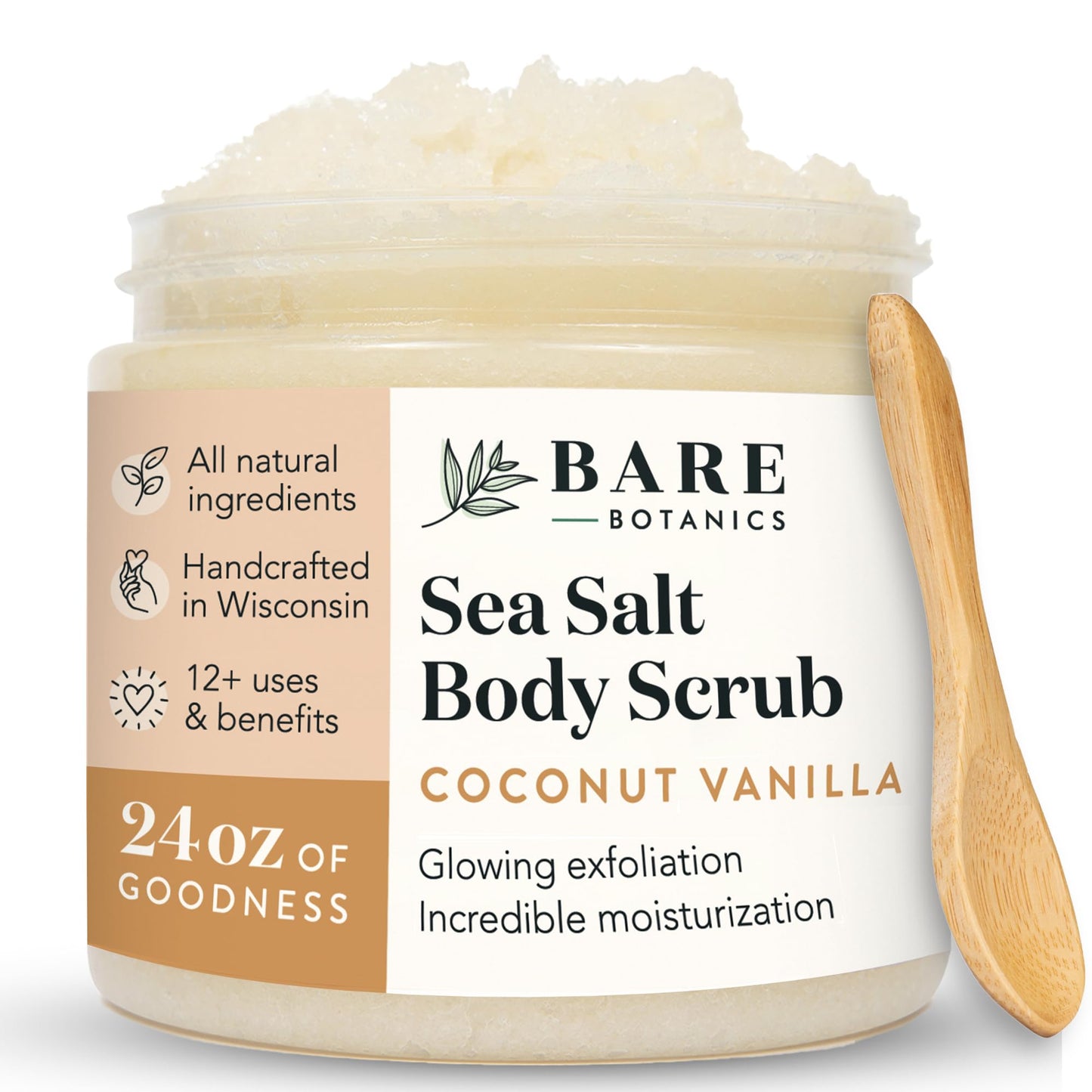 Bare Botanics Coconut Vanilla Body Salt Scrub + Magnesium Oil Spray