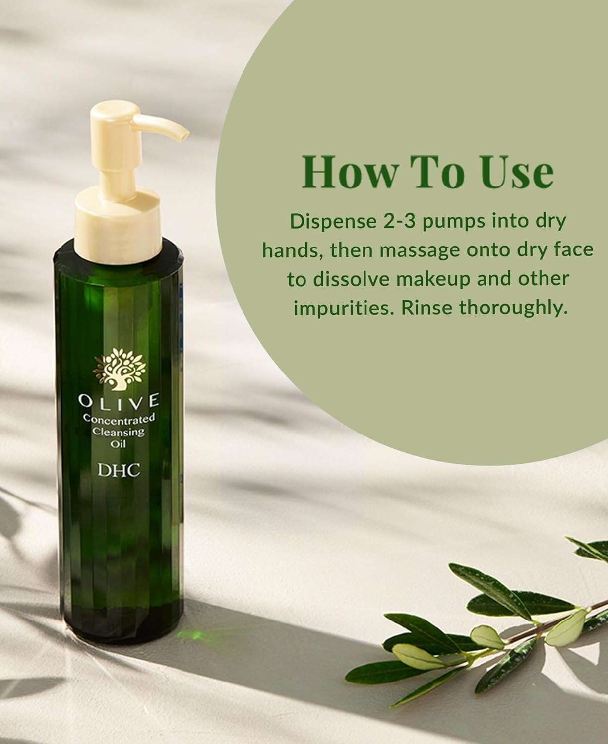 DHC Olive Concentrated Cleansing Oil - Hydrating Makeup Remover for Dry Skin | 5 fl. oz.