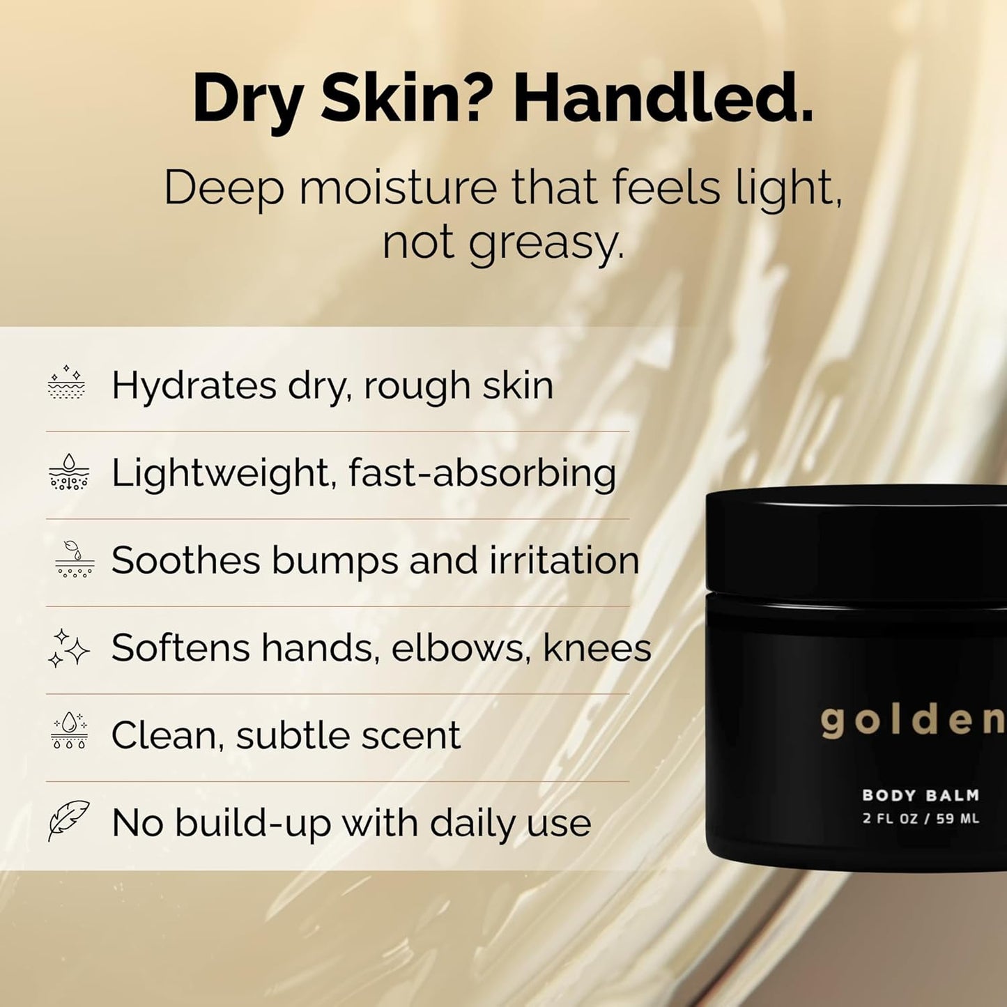 Golden Grooming Co. Men's Body Balm | Intense Repair Moisturizer with Mango Butter & Coconut Oil - Deep Hydration for Extra Dry Skin - 1-Pack