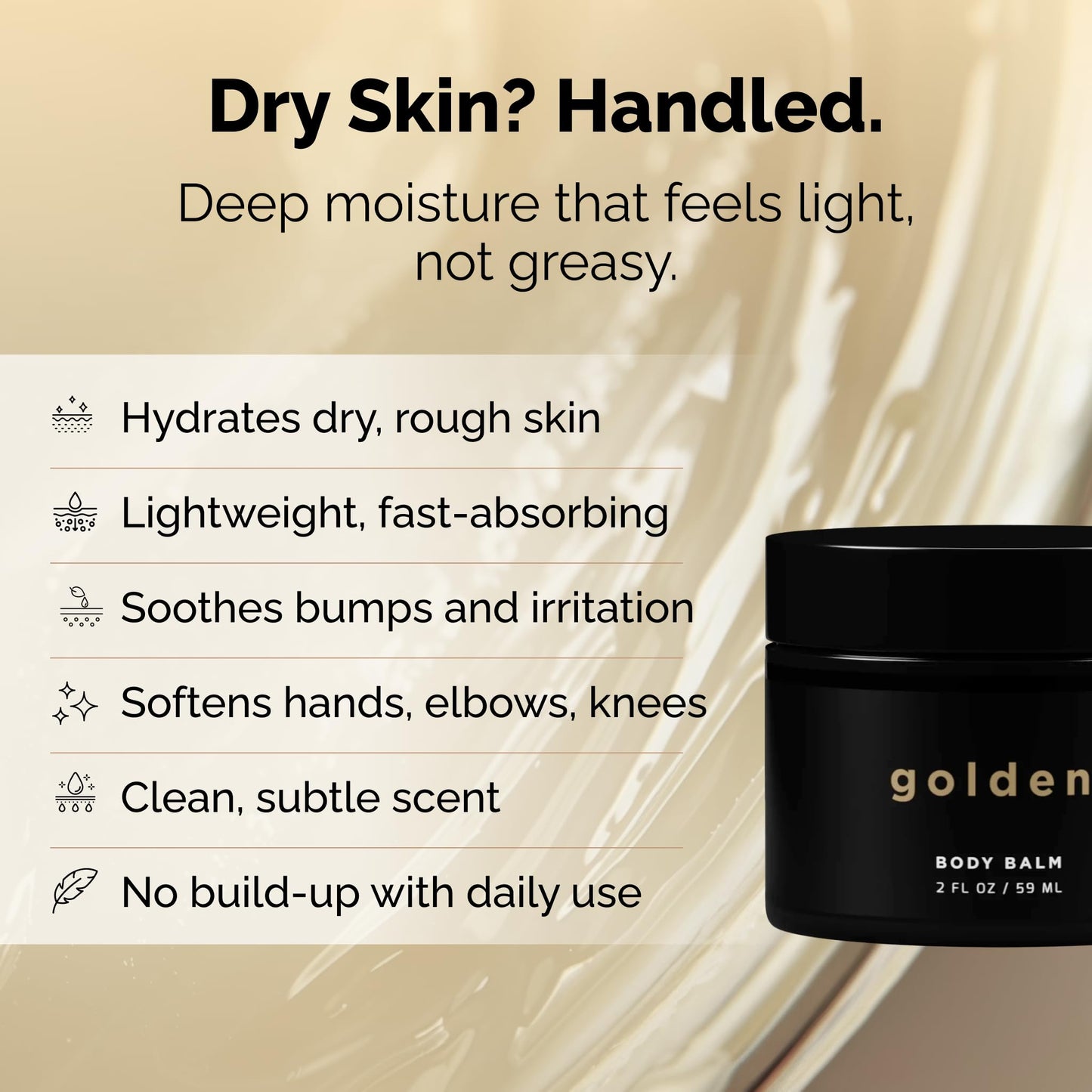 Golden Grooming Co. Men's Body Balm & Moisturizer for Extra Dry Skin – Intense Repair Body Butter with Mango Butter & Coconut Oil – Natural, Deep Hydration for All Skin Types – 2-pack