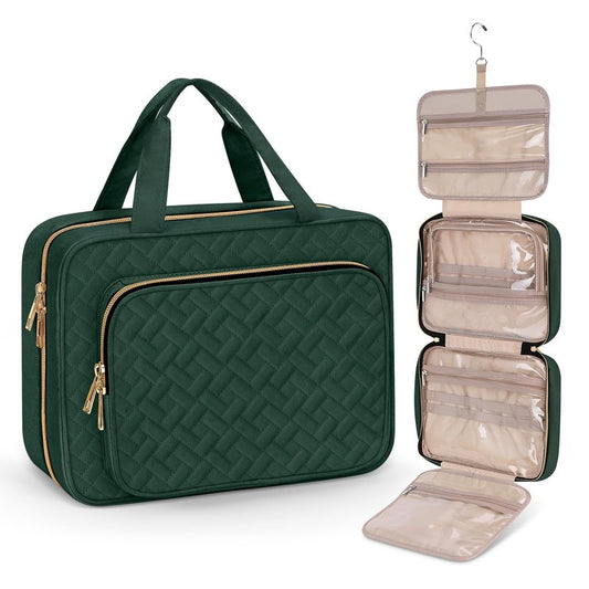 Wedama Toiletry Bag for Women, Large Cosmetic Travel Bag, Hanging Toiletry Bag for Bathroom, Thickened PVC Waterproof Travel Makeup Bag, Toiletries Bag for Travel Business Trips and Camping