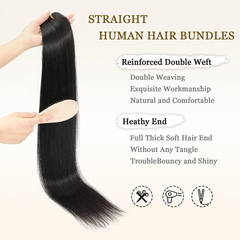 16A Raw Straight Bundles Human Hair 1 Bundle,18 Inch,Triple Lifespan,Burmese Virgin Remy Hair Extensions,No Tangle Shedding