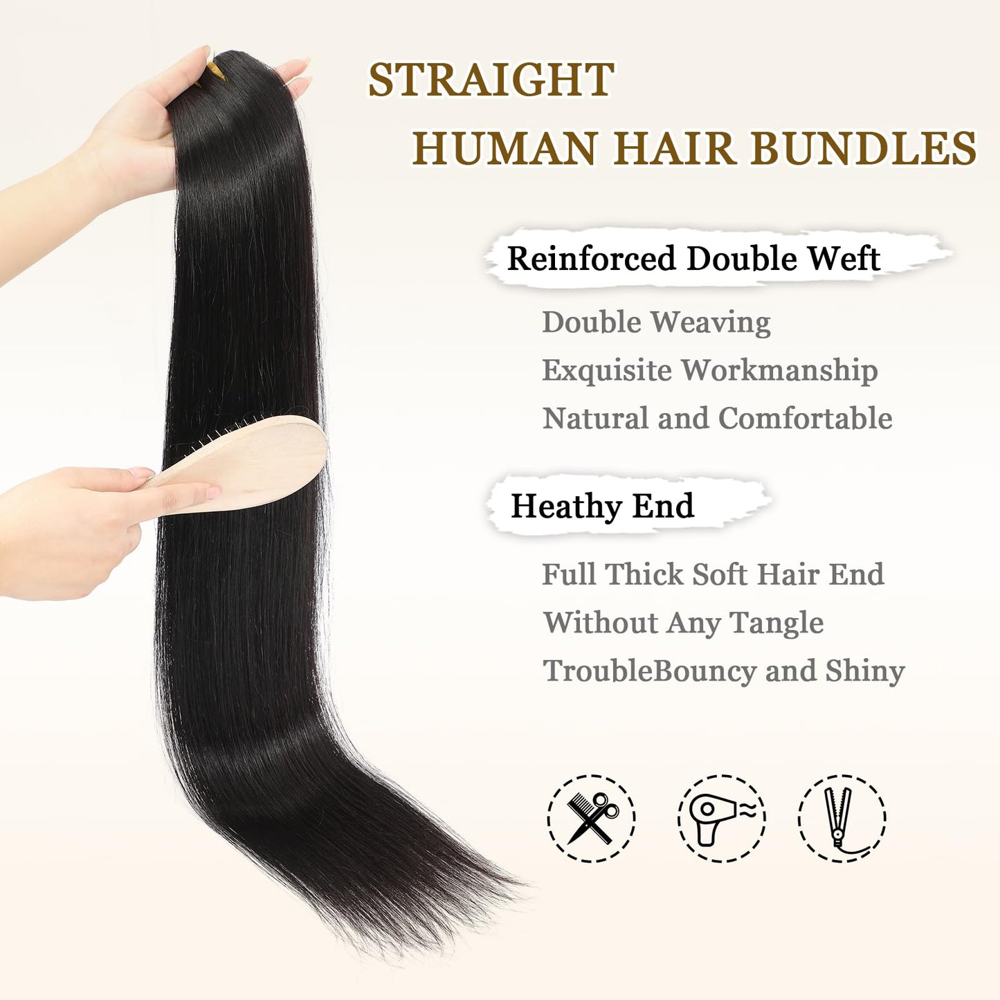 16A Raw Straight Bundles Human Hair 1 Bundle,14 Inch,Triple Lifespan,Burmese Virgin Remy Hair Extensions,No Tangle Shedding