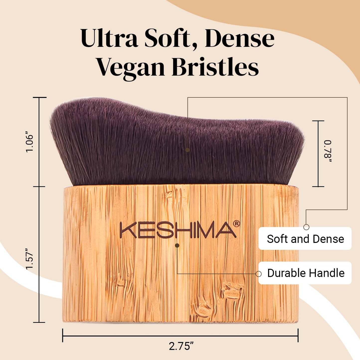 Keshima Self Tanner Brush - Large Kabuki Applicator for Smooth, Even Coverage | Face & Body Use
