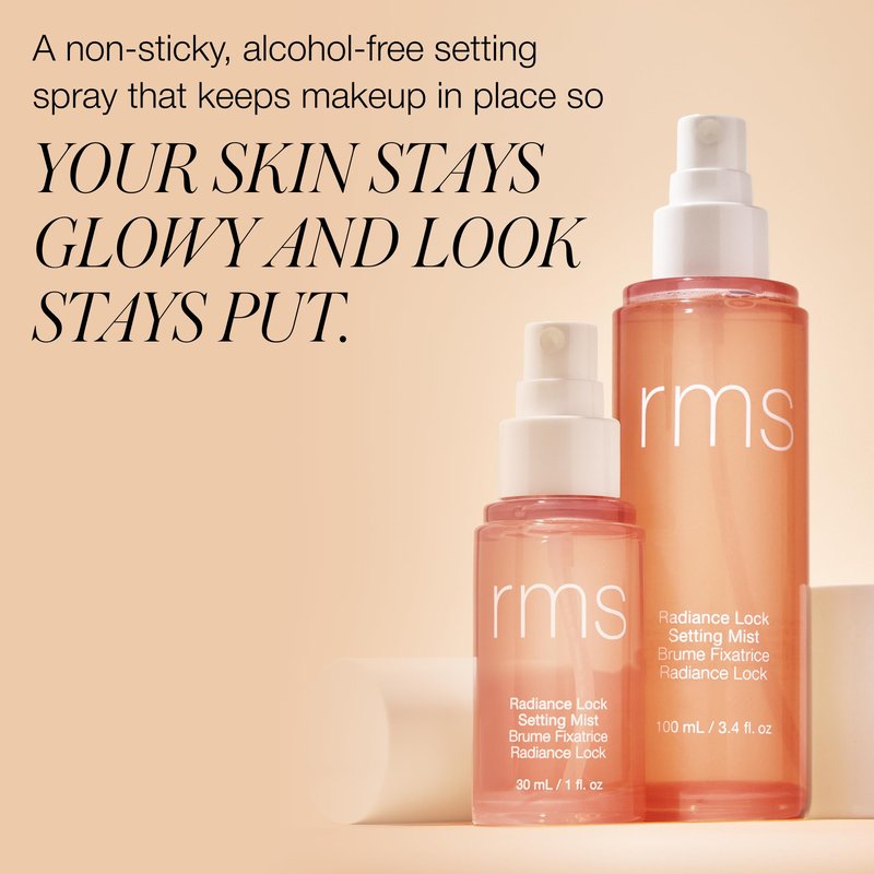 RMS Beauty Radiance Lock Setting Mist Hydrating Makeup Setting Spray Dewy Finish Long-Lasting Makeup Fixer Skin Soothing Botanicals Refreshing Face Mist 2 fl oz
