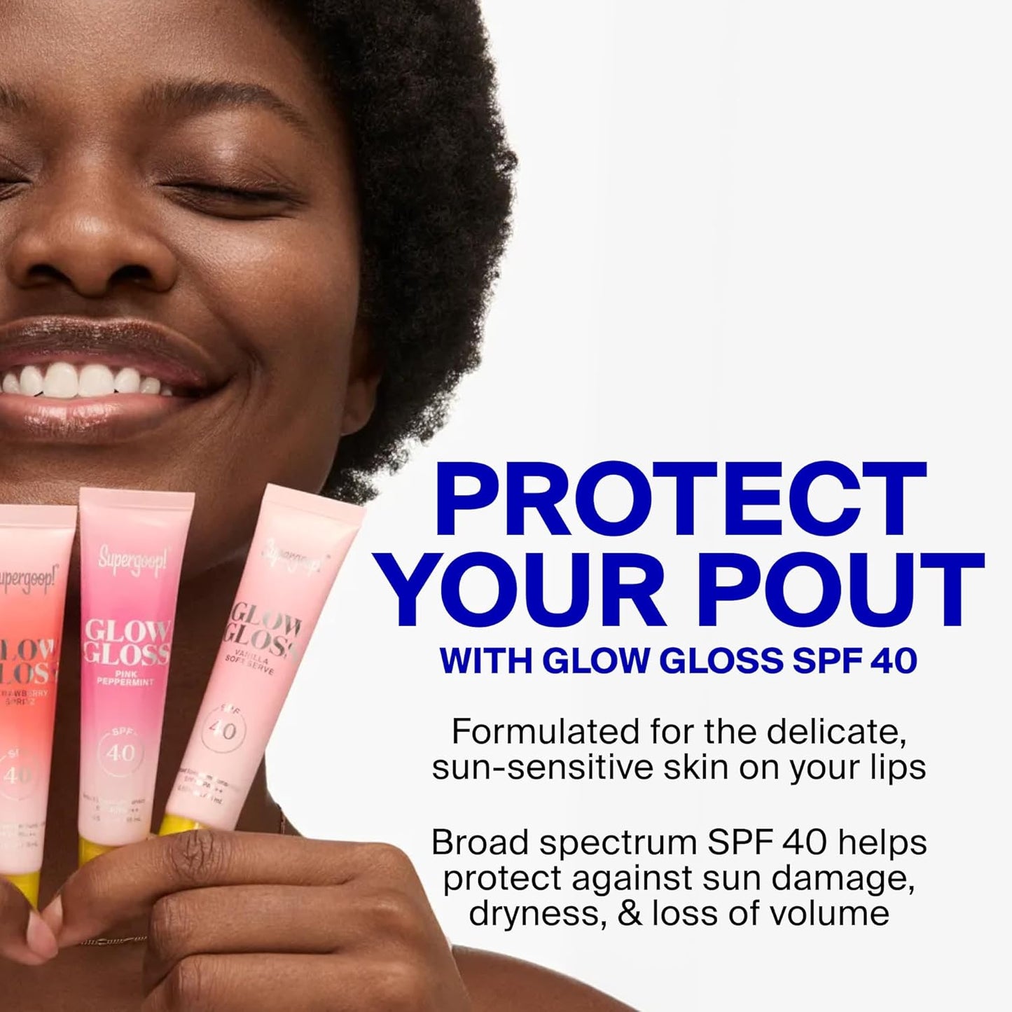 Supergoop! Glow Gloss SPF 40 Lip Balm - Non-Sticky, High-Shine Finish | 0.5 fl oz