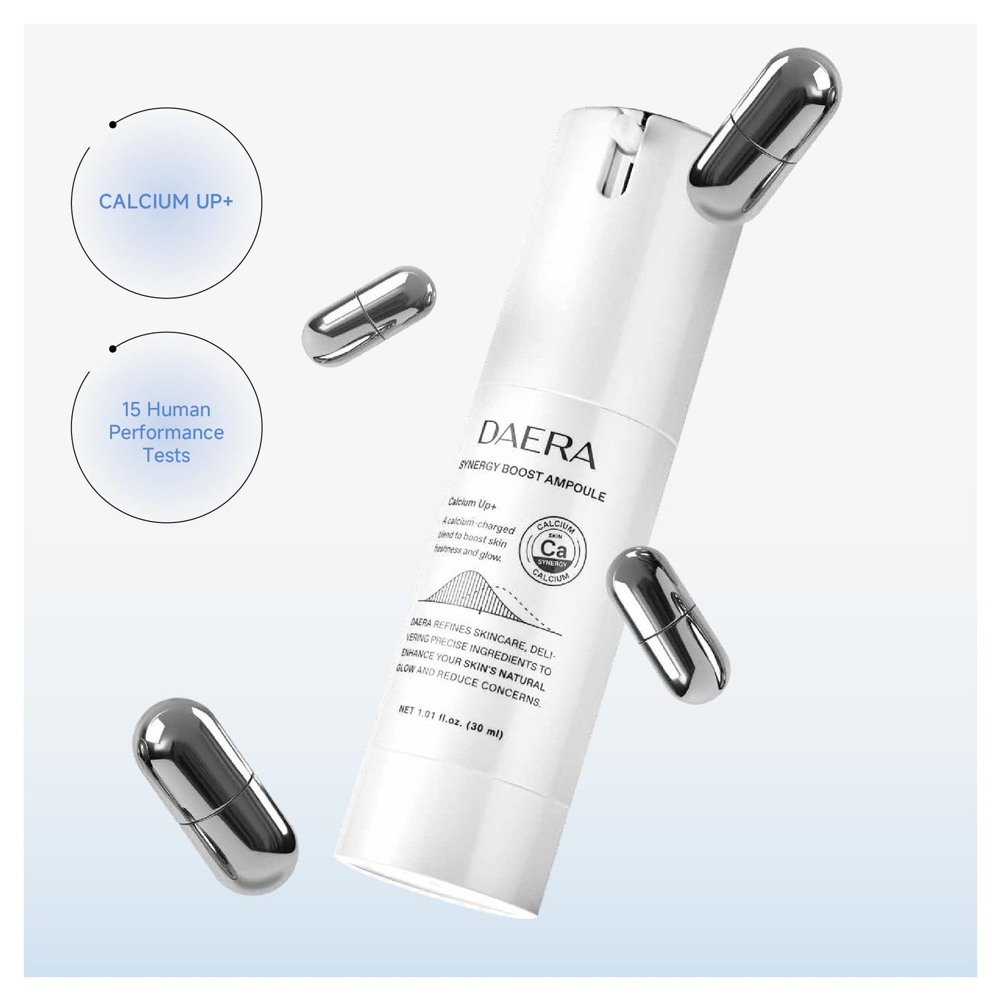 DAERA Synergy Boost Ampoule – Korean Brightening & Hydrating Face Serum, Dark Spot Correcting & Anti-Aging Ampoule with Calcium Up+ Complex, Firming Serum for Glowing Skin, 30ml