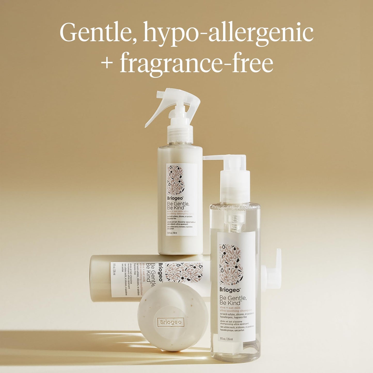 Briogeo Be Gentle, Be Kind Aloe + Oat Milk Ultra Soothing Detangling Spray | Fragrance-Free Leave-In for Sensitive Scalp & Hair | Silicone-Free | Vegan & Cruelty-Free | 6 fl oz