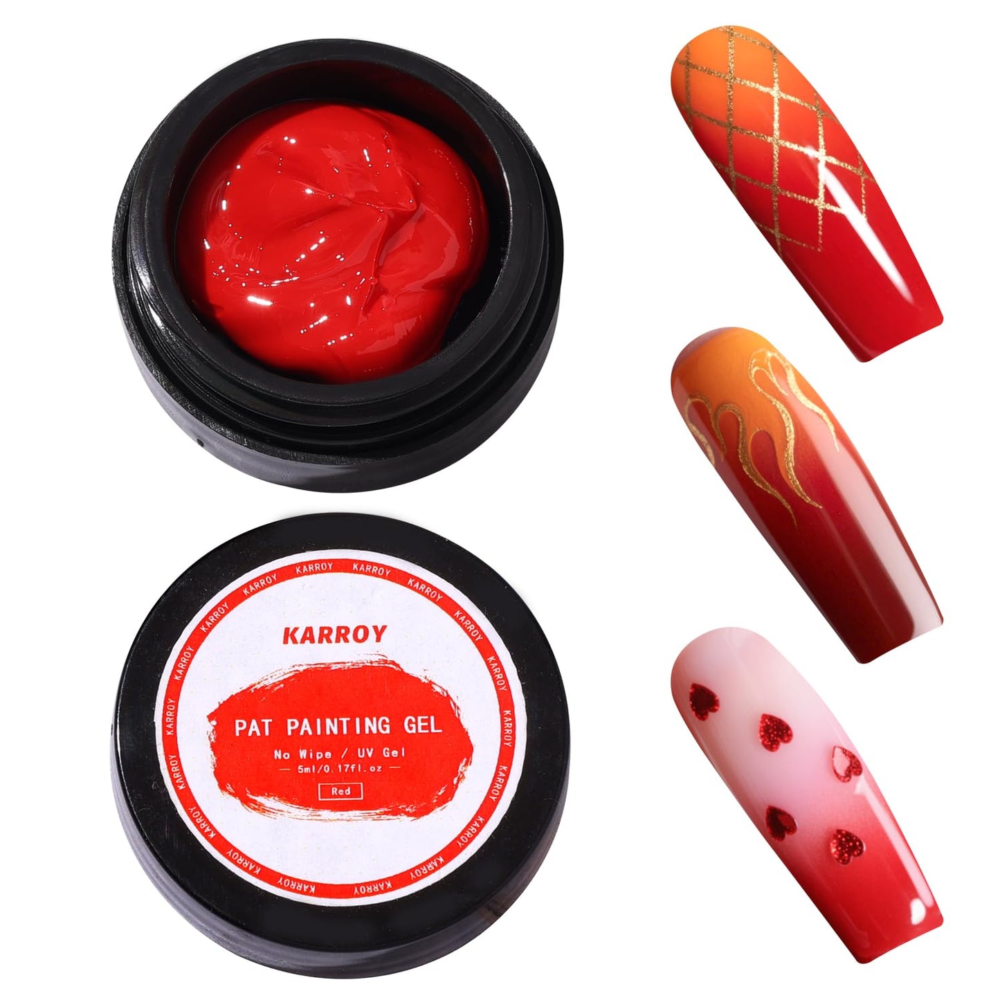 Ombre Nail Gel Set - 9 Colors Sponge Pat Paint for Floral Nail Art, No Wipe, UV/LED Curing