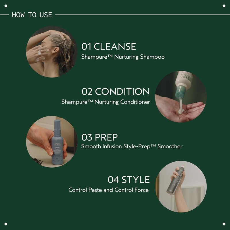Aveda Smooth Infusion Style-Prep Smoother - Leave-In Anti-Frizz Serum for 72-Hour Frizz Control | Heat Protectant, 98% Naturally Derived