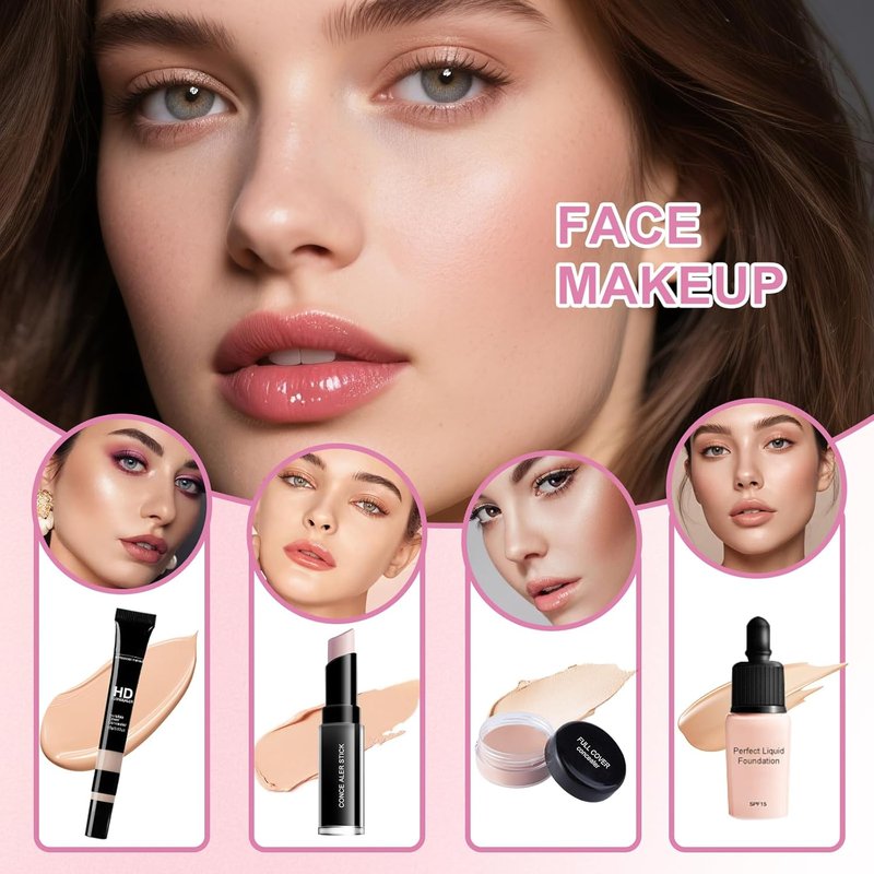 Makeup Set for Women & Teens - All-in-One Beginner Kit | Travel-Friendly Gift Set
