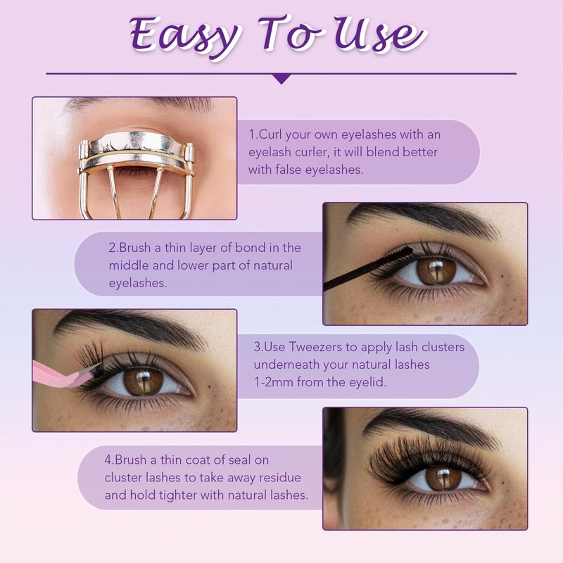 JoMay Lash Clusters Kit 560Pcs Cluster Eyelash Extensions Wispy Individual Volume with Lash Bond and Seal Waterproof, Includes Tweezers & Glue - Beginner Friendly D Curl 10-18mm(30D/40D/60D/100D)