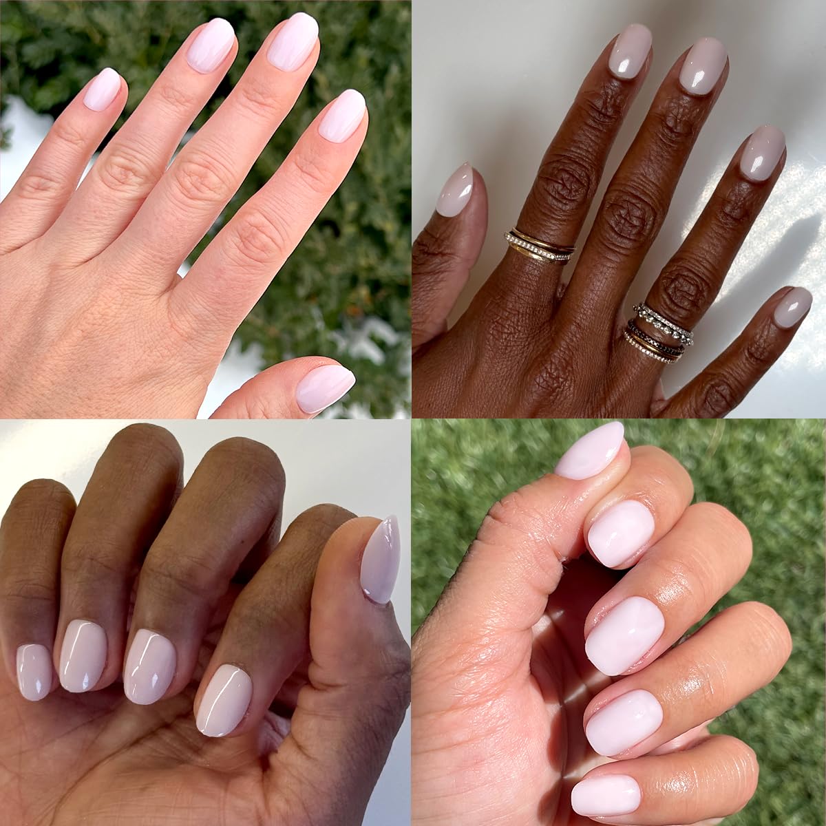 Olive & June Instant Mani Press-On Nails (Glue) | 42 Fake Nails, 21 Sizes | Non-Toxic, Long-Lasting Recycled Materials Realistic Look | Salon-Quality at Home | Extra Short, Round | Strawberry Scone