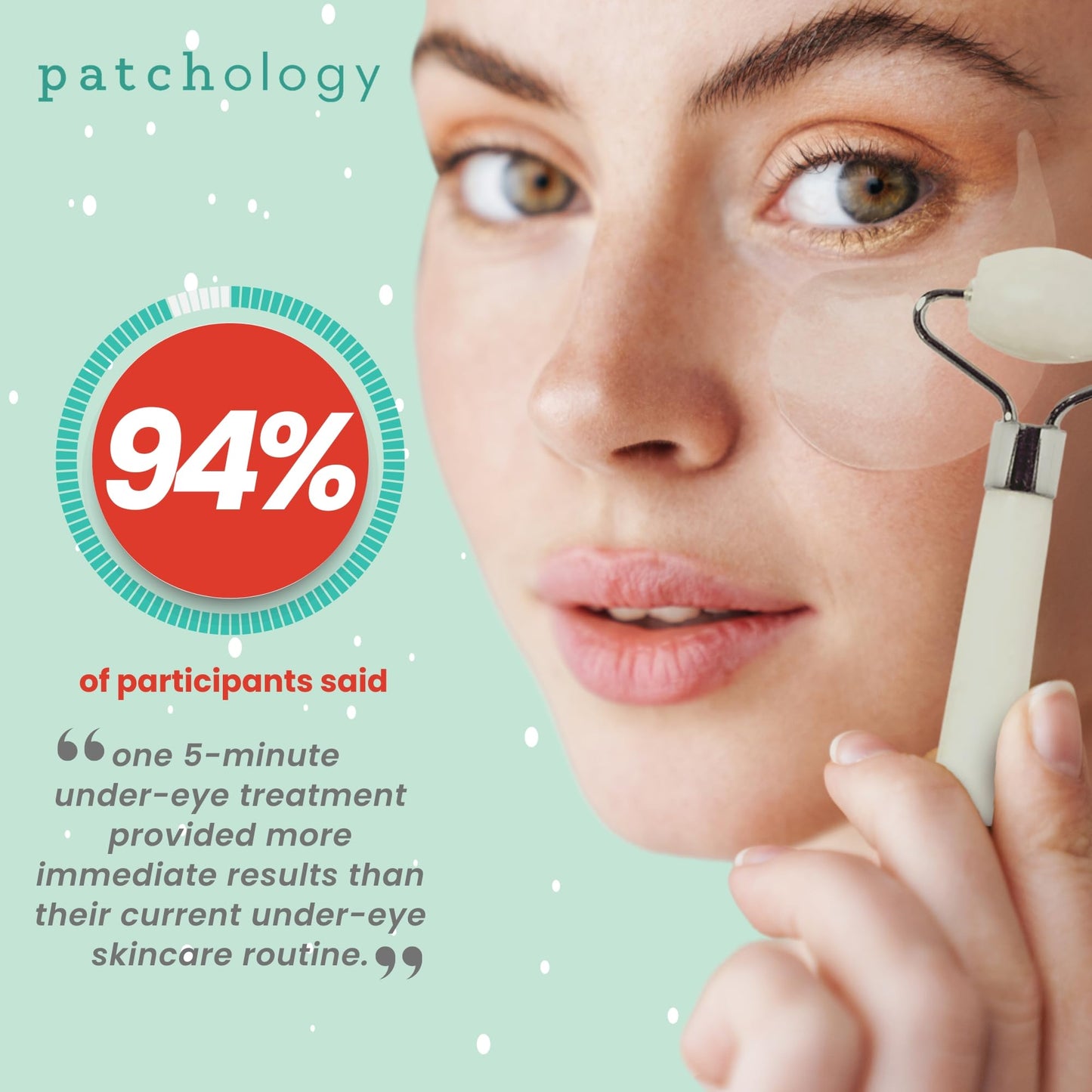 Patchology Holiday Gift Set | Christmas Gel Eye Patches & Roller Duo Kit