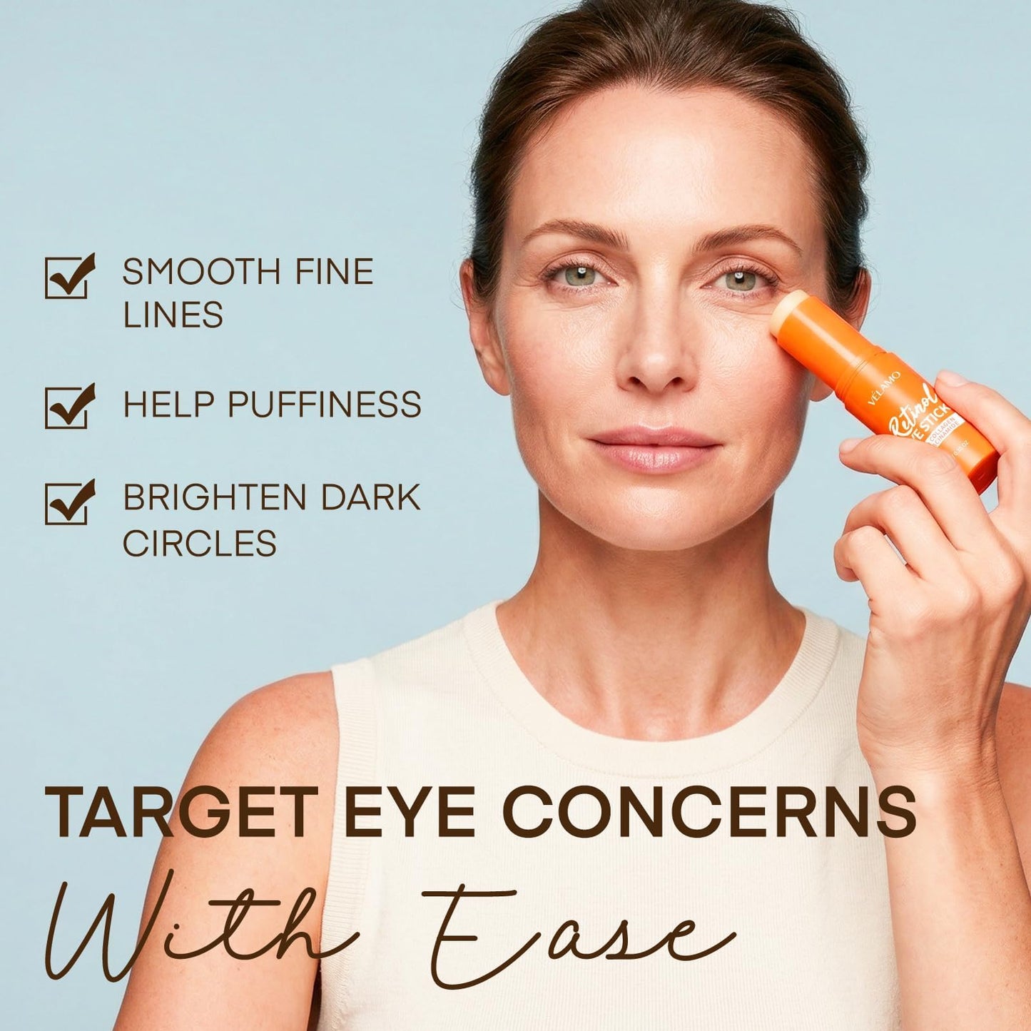 Retinol Under Eye Balm Stick: Korean Retinol Eye Cream for Dark Circles, Puffiness, Eye Bags, Wrinkles & Fine Lines - 8-IN-1 Formula with Collagen, Niacinamide, Peptides & Hyaluronic Acid