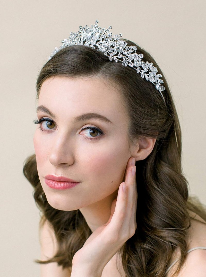 Jeweled Wedding Tiara - Metal Princess Crown for Brides | Perfect for Quinceanera, Pageant & Prom