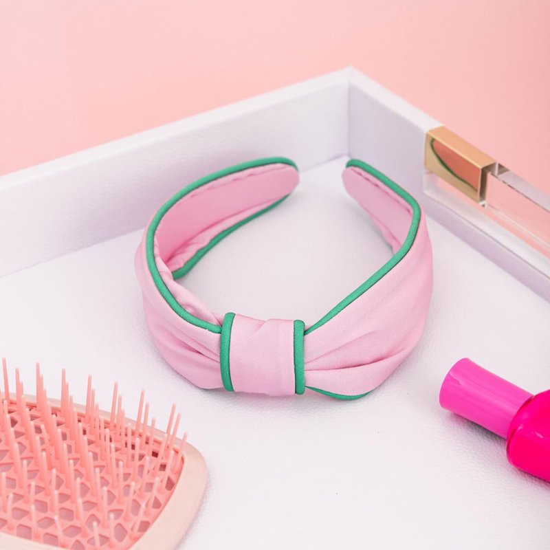 Lilly Pulitzer Pink & Green Low Knot Headband - Colorful Hair Accessory for Women | Conch Shell Pink