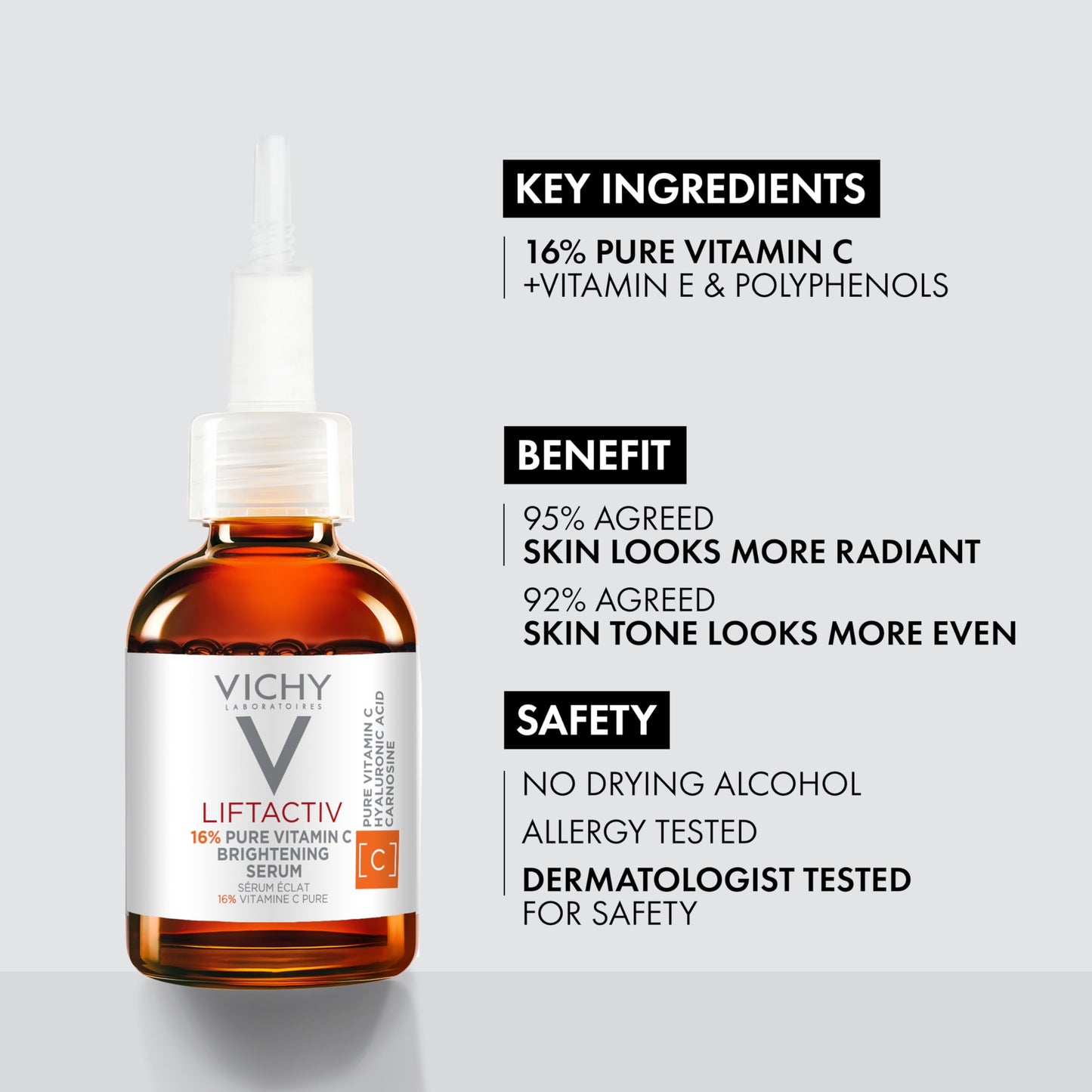 Vichy Radiance Duo, Skin Care Set with LiftActiv 16% Vitamin C Serum & LiftActiv B3 Niacinamide Serum, Gift Set for Brightening, Dark Spots & Wrinkles