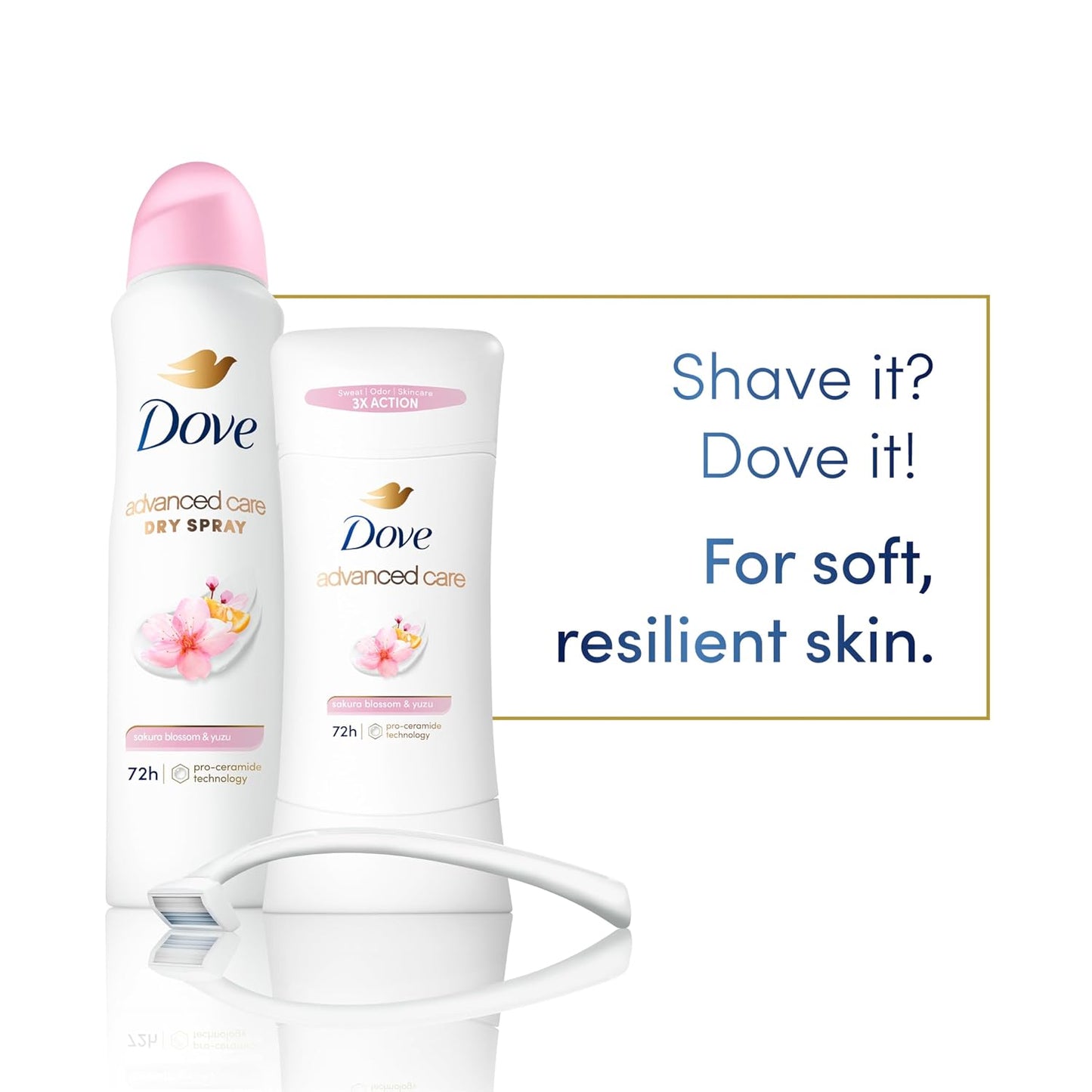 Dove Antiperspirant Deodorant Spray for Women - Sakura Blossom & Yuzu | 72-Hour Protection, 3 Pack, 3.8 oz