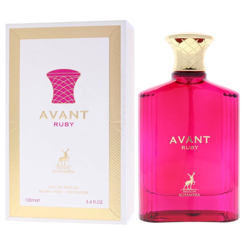 Maison Alhambra Avant Ruby Eau de Parfum Spray - Fruity Floral Musky Scent for Women | 3.4 Ounce (100 ml)