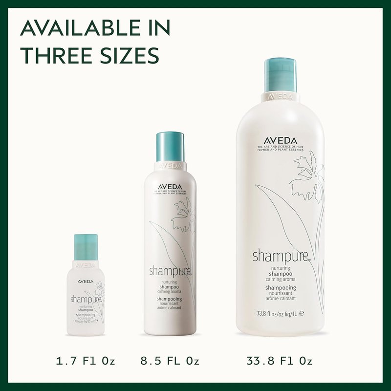Aveda Shampure Nurturing Shampoo - Gentle Daily Cleanser for Fine to Medium Hair | 96% Naturally Derived | Calming Lavender & Ylang Ylang Aroma