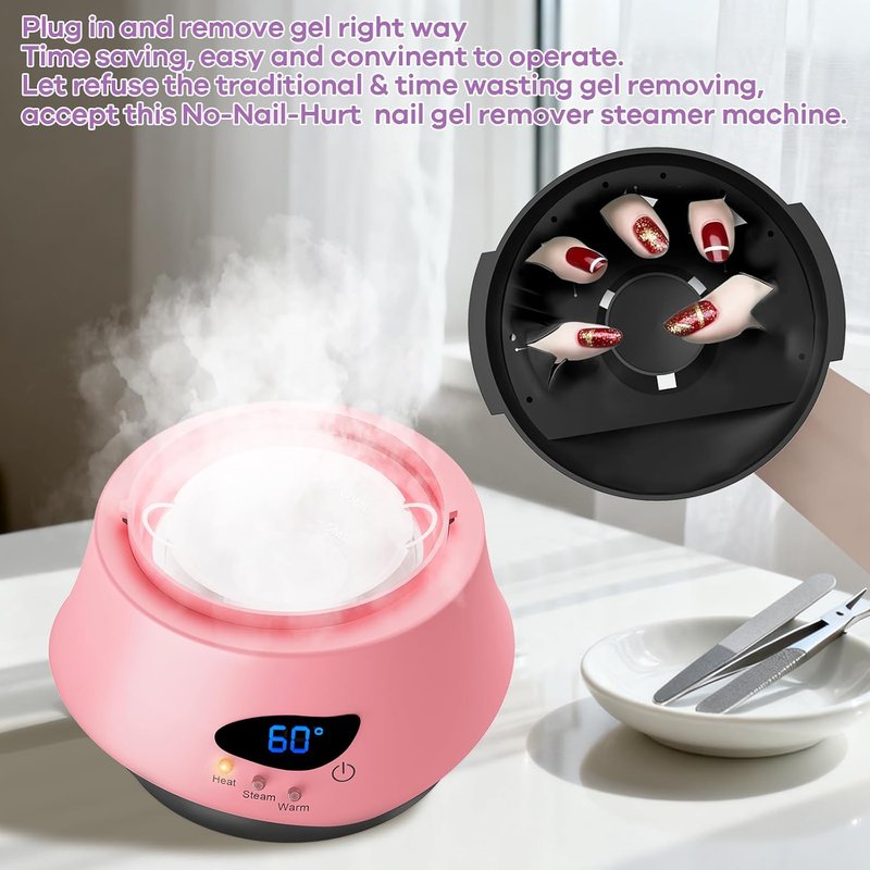 Electric Nail Polish Remover Machine - Upgraded Portable Automatic Gel Remover for Home & Salon Use