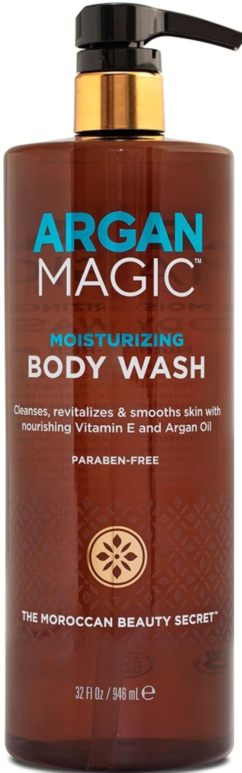 Argan Magic Cleansing Body Wash - Gently Cleanses, Revitalizes & Smooths Skin | Enriched with Argan Oil, Sweet Almond Oil & Vitamin E | Paraben Free (32 oz / 946 ml)