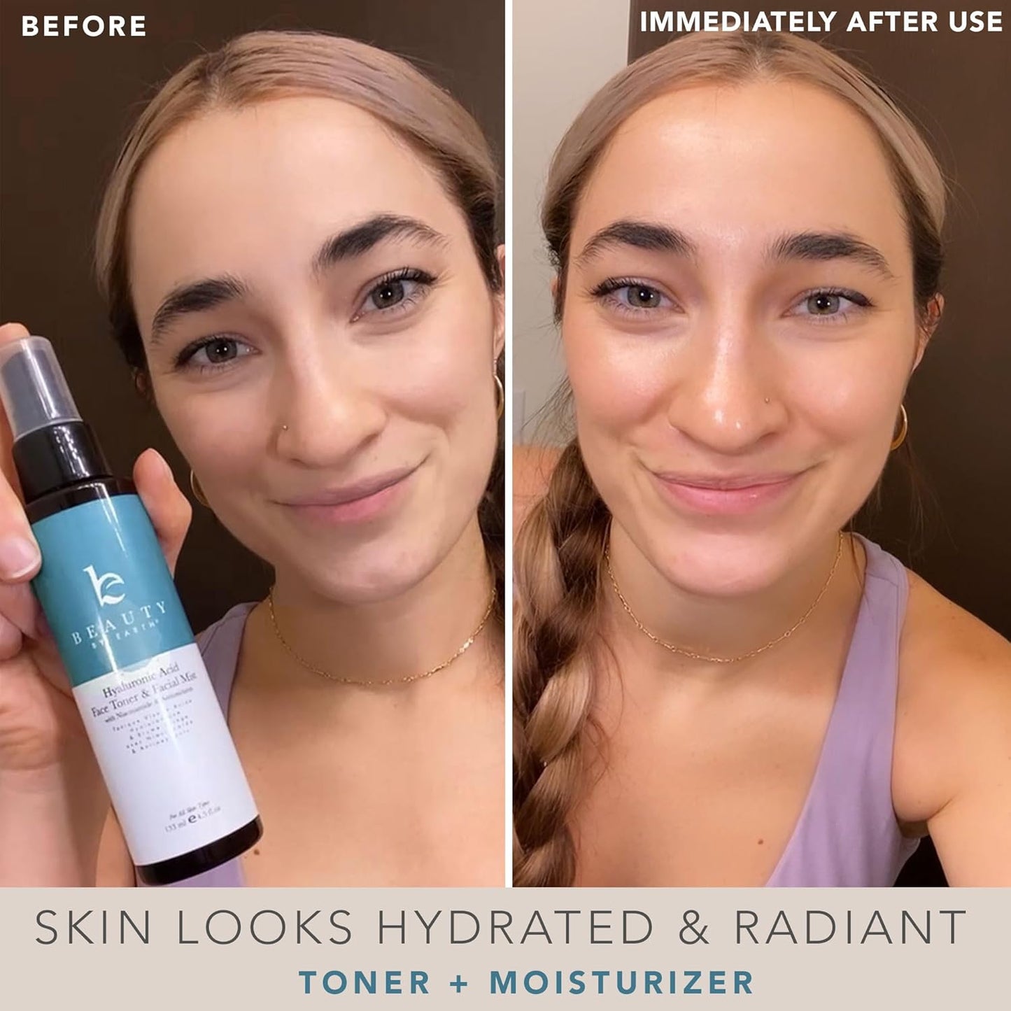 Hyaluronic Acid Toner for Face - Hydrating Natural & Organic Formula | Fragrance-Free, Niacinamide Infused for Dry Sensitive Skin
