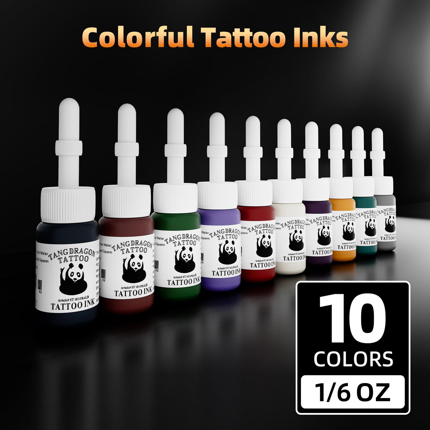 EMRICE Tattoo Gun Kit Wireless Tattoo Machine Pen Kit with 2Pcs Replaceable battery and 20 pcs Tattoo Cartridge Needles, 10 Ink Colors for Complete Tattoo Machine kit for Beginners (Black Gold)