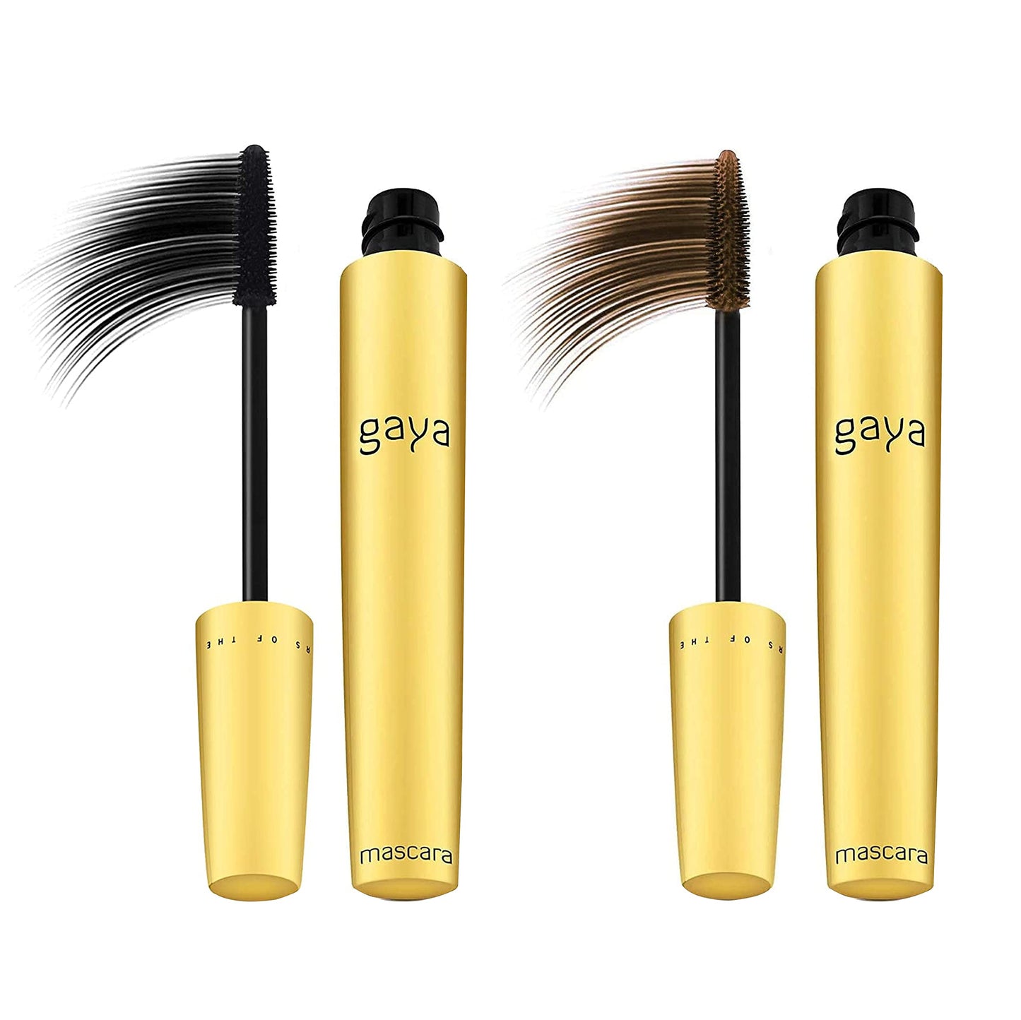 Vegan Black & Brown Mascara for Sensitive Eyes, Natural Hypoallergenic mascara, Lengthening and Volumizing for Natural Looking, Cruelty Free, Ophthalmologist Tested- By Gaya cosmetics