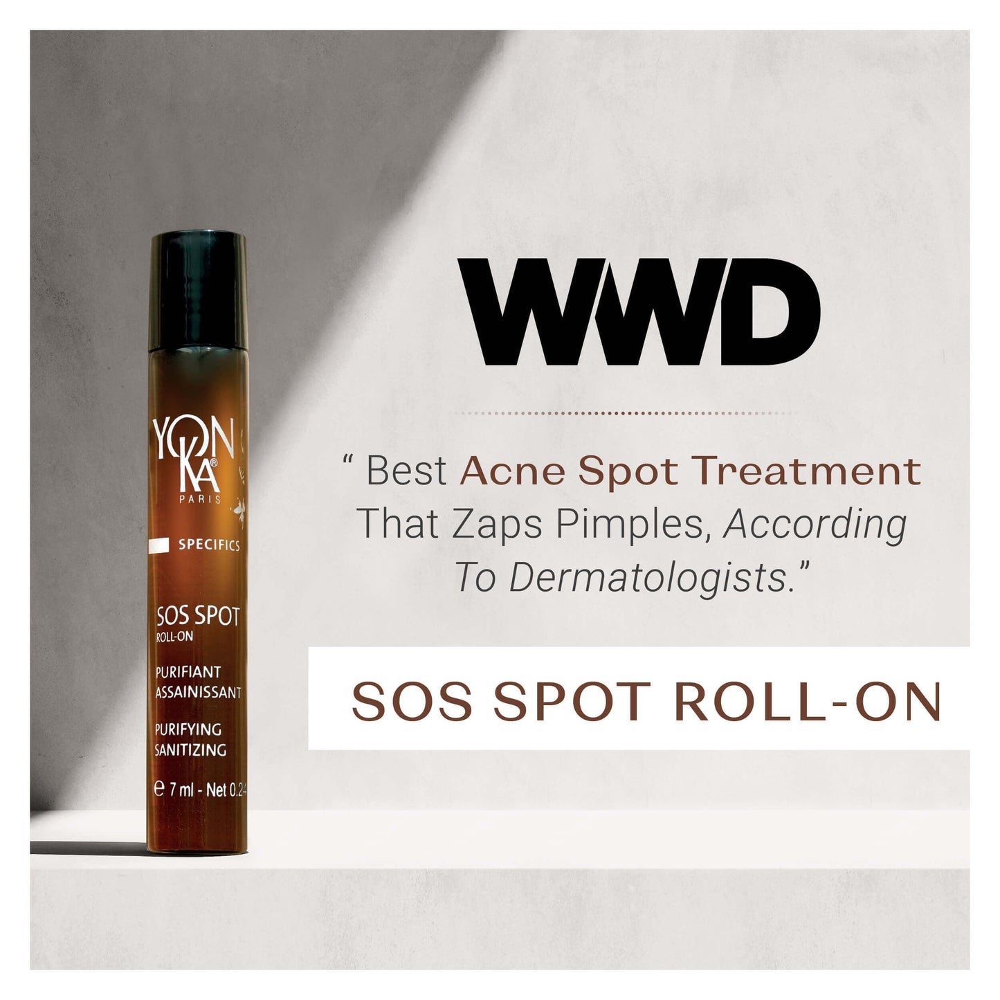 Yon-Ka SOS Spot Roll-On, Targeted Blemish Treatment, Travel Size