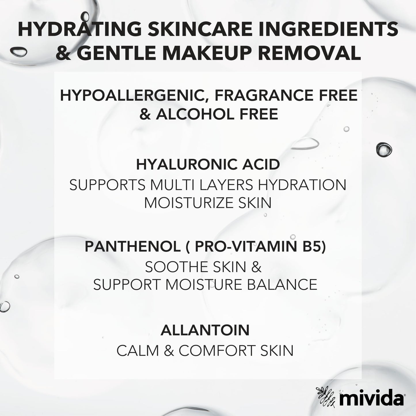 mivida makeup remover wipes (Packs)