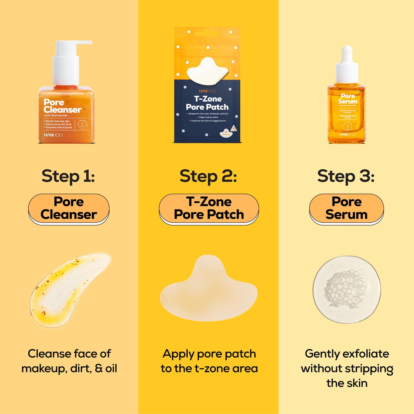 Hanhoo T-Zone Pore Patch Bundle, 24 Pore Patches, 24 Triangle Blemish Patches, Improves Look of Clogged Pores, Mattifies, Shrinks Pimples on T-Zone, Blackhead and Acne Treatment, Korean Skincare