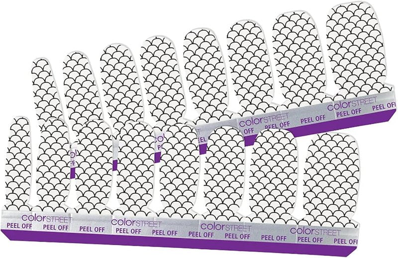 Mermaid Nail Polish Strips - Black & Clear Overlay | Easy Application, Long-Lasting Finish