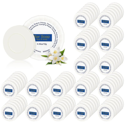Mini Soap Bars Bulk Individually Wrapped Round Bulk Bar Soap 0.35 oz Travel Soap Small Hotel Soaps Toiletries for Hotel Bathroom Camp RV (200)