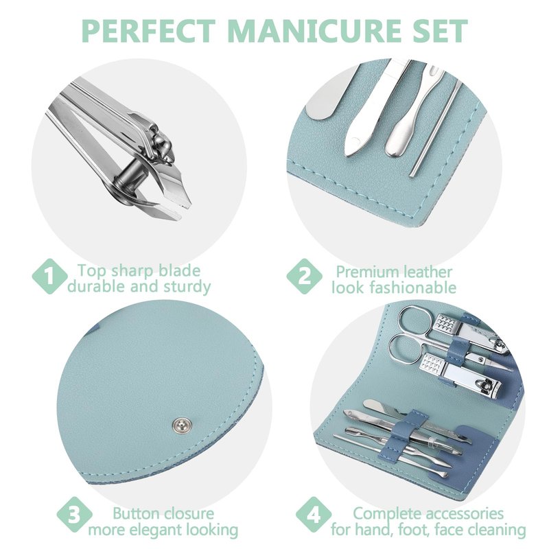 30 Set Manicure Kit Bulk Nail Clippers 7 in 1 Mini Nail Clippers Stainless Steel Professional Care Pedicure with Travel Bag Grooming Kit for Women Men Home(Retro Color,Stylish)