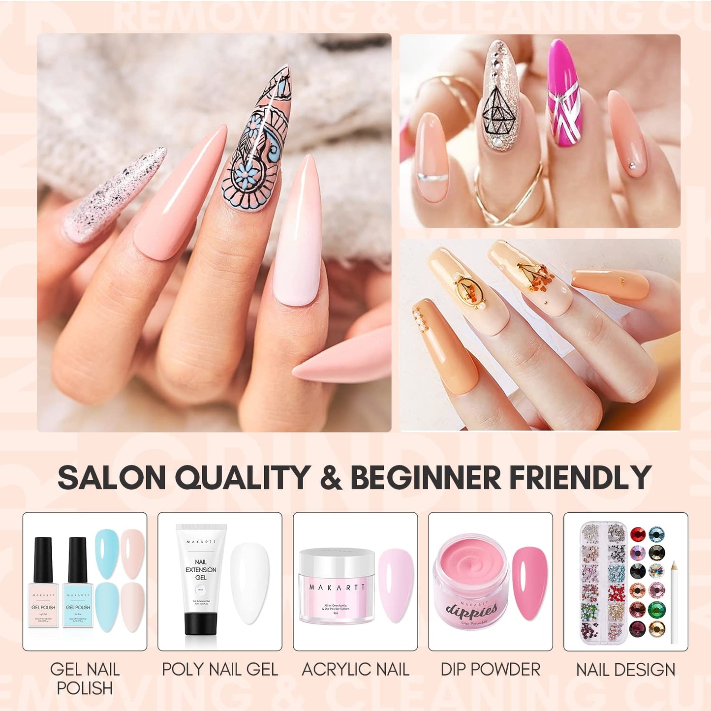 Makartt Gel Top Coat, No Wipe Top Coat Glossy Shine Finish Long Lasting 10ML Soak Off Bundle With UV Nail Lamp Luminoza 10W Rechargeable LED Light with Sensor for Acrylic Nail Extension Flash Cure