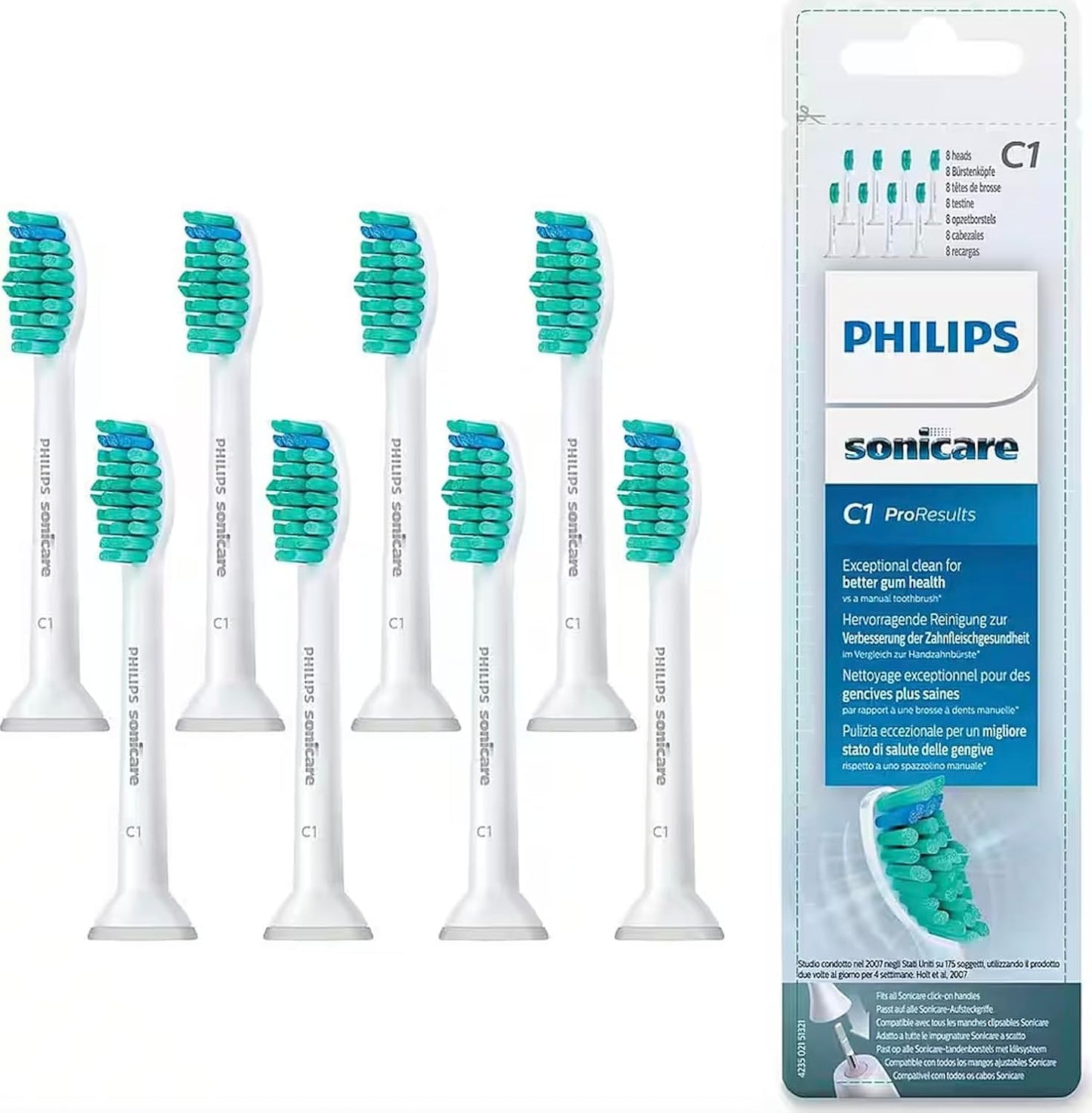 Philips Sonicare ProResults Replacement Brush Heads - 8 Pack Standard HX6018/07