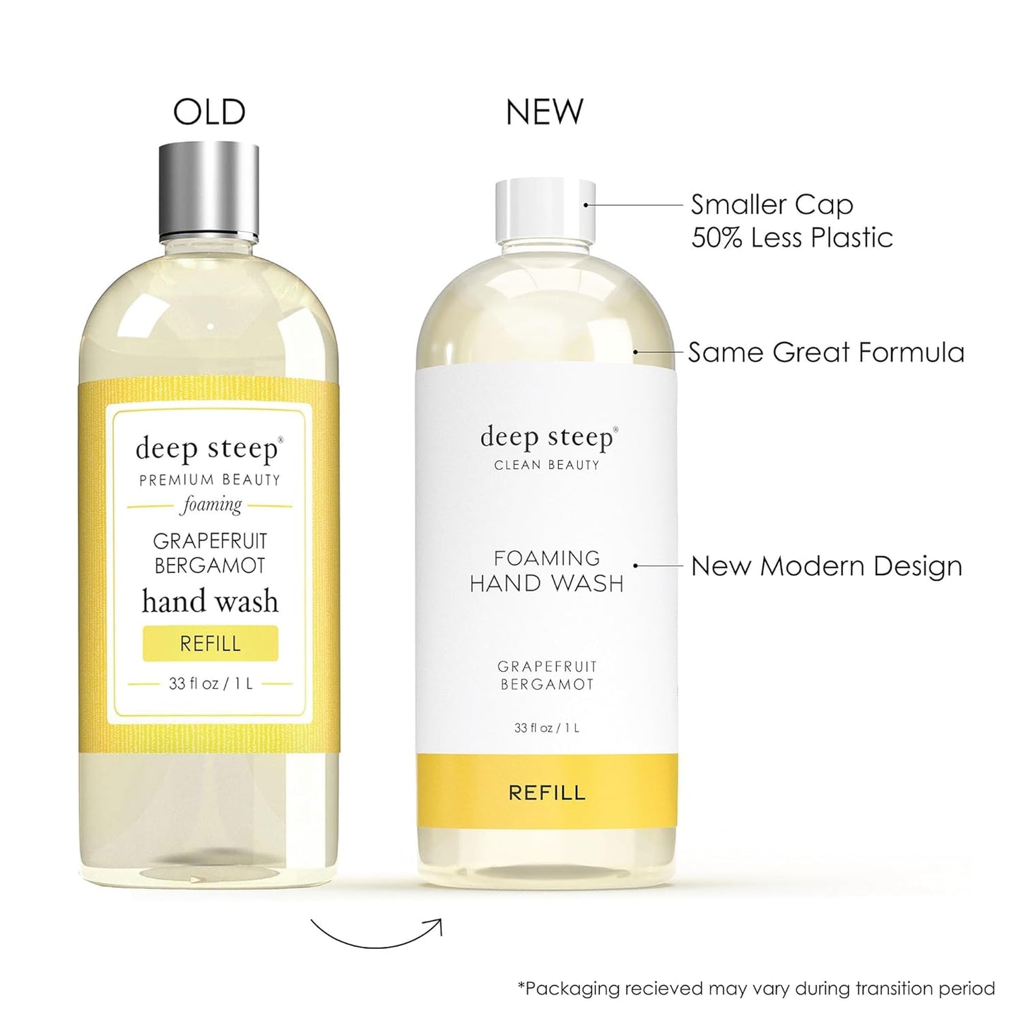 Deep Steep Foaming Hand Wash - Grapefruit Bergamot Refill | 33oz Gentle Aloe Cleanser with Argan Oil & Shea Butter
