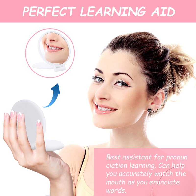 Molain 72 Pcs Mini Compact Mirrors Bulk, Portable Round Folding Makeup Mirror Set for Purse Travel Women Daily Use White