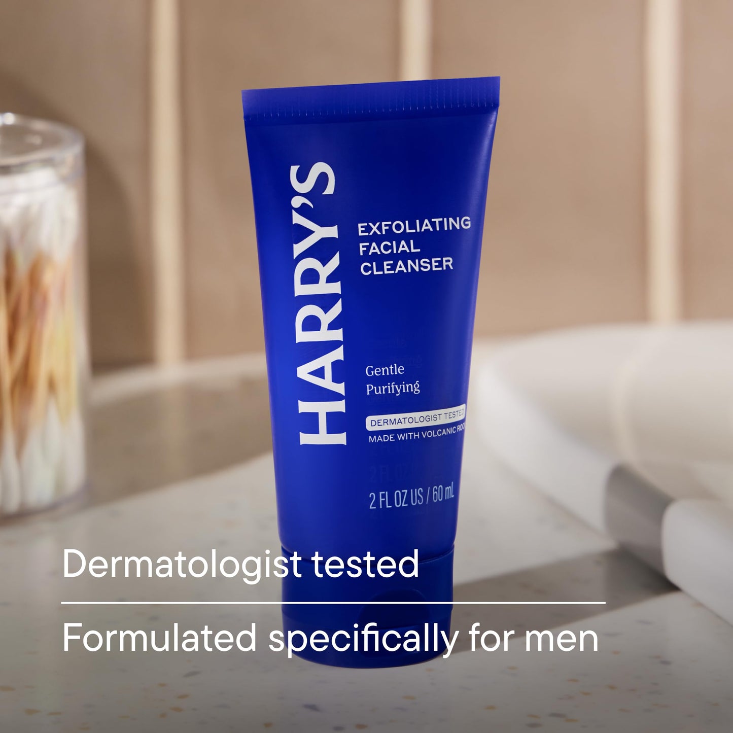 Harry's Face Wash for Men, Gentle Formula with Volcanic Rock Natural Exfoliant, Dermatologist Tested