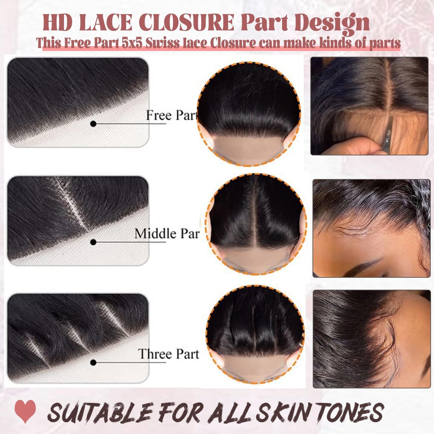 Real HD Lace Frontal Closure Straight Brazilian Virgin Human Hair,13X4 Ear To Ear HD Transparent Invisible Swiss Lace Frontal Pre Plucked with Baby Hair HD Transparent Lace Closure Human Hair