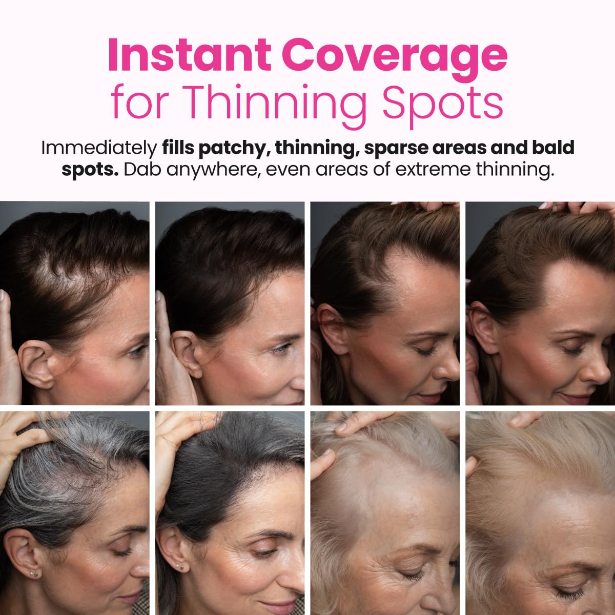 Prime Prometics Instant Coverage Hairline Powder for Mature Women – Covers Grays, Roots & Thinning Areas – Water & Sweat-Resistant – Natural, Fuller-Looking Hairline (Ash Brown)