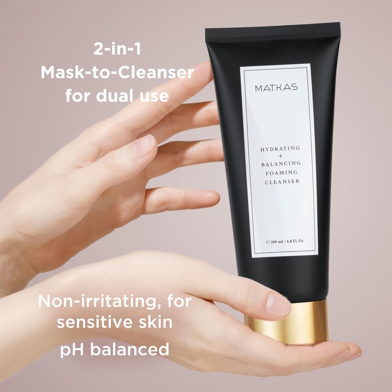 MATKAS Korean Facial Cleanser + Cocoa Seed 6.8 fl. oz. - Mask to Foam Cleanser, pH Balanced Gentle Hydrating Korean Skin Care Foaming Face Wash for Dry Skin, Makeup Remover Face Wash for Oily Skin