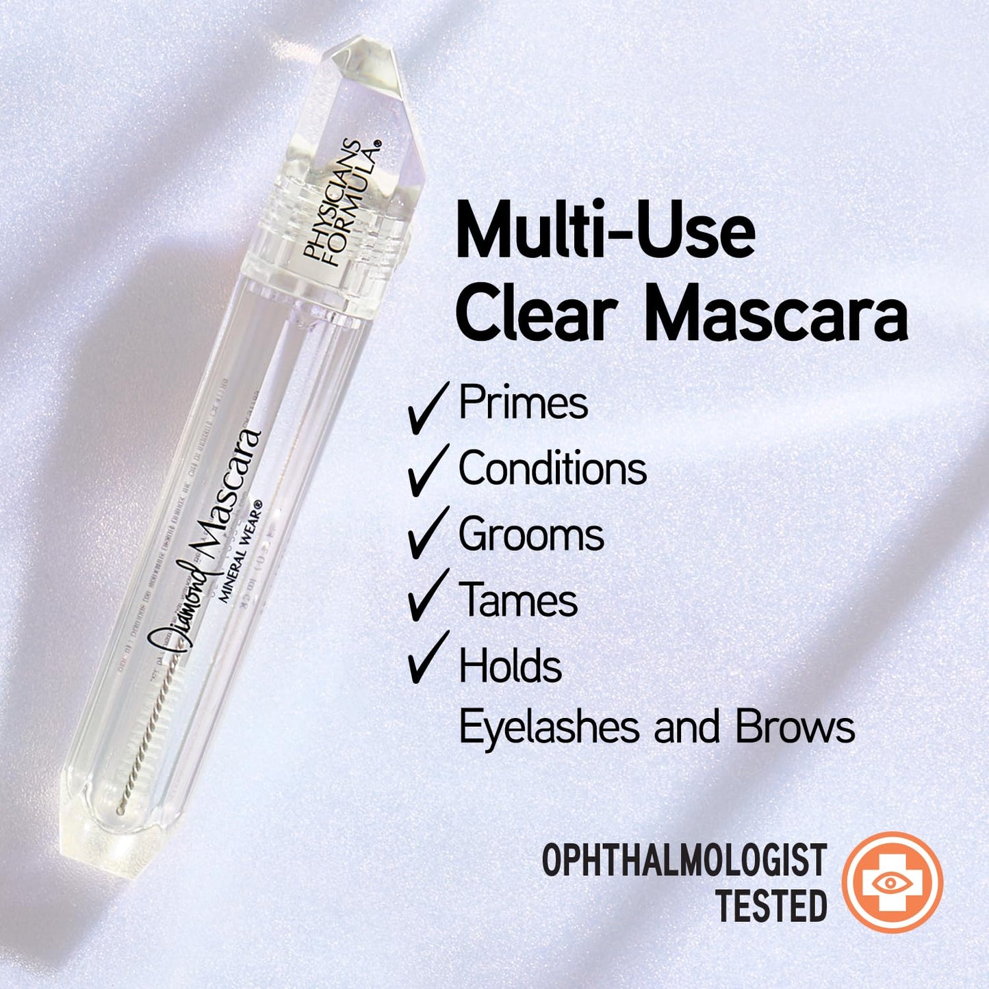 Physicians Formula Mineral Wear Diamond Mascara - Lash & Brow Enhancer for Sensitive Eyes | Dermatologist Tested