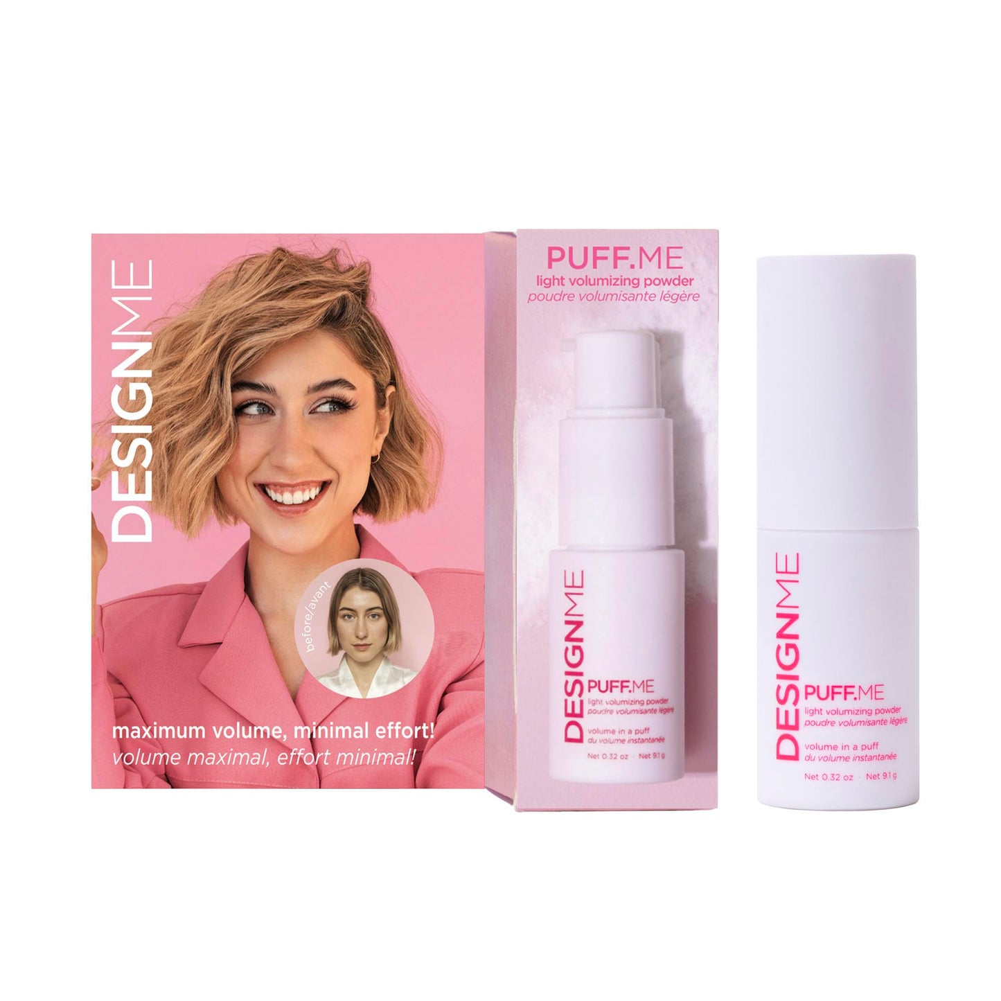 Design.Me PUFF.ME Hair Powder - Texture Powder - Root Lifting with Strong, Long-Lasting Hold - Instantly Boosts Hair Volume for Women - For Straight, Wavy & Curly Hair