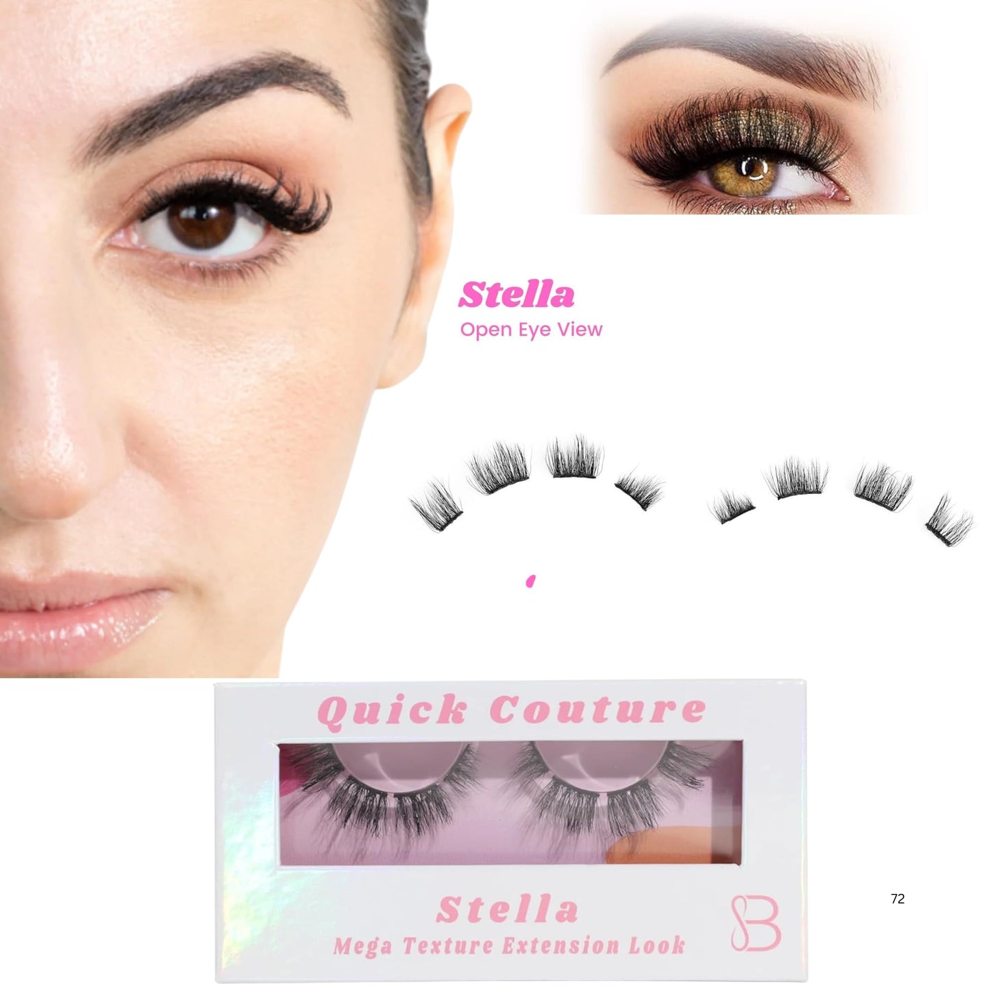 Mega Texture Lash Extension Look DIY Lashes by SoCal Beauty - Salon-Quality Faux Mink Lashes - Easy to Apply, Reusable, Lightweight & Cruelty-Free