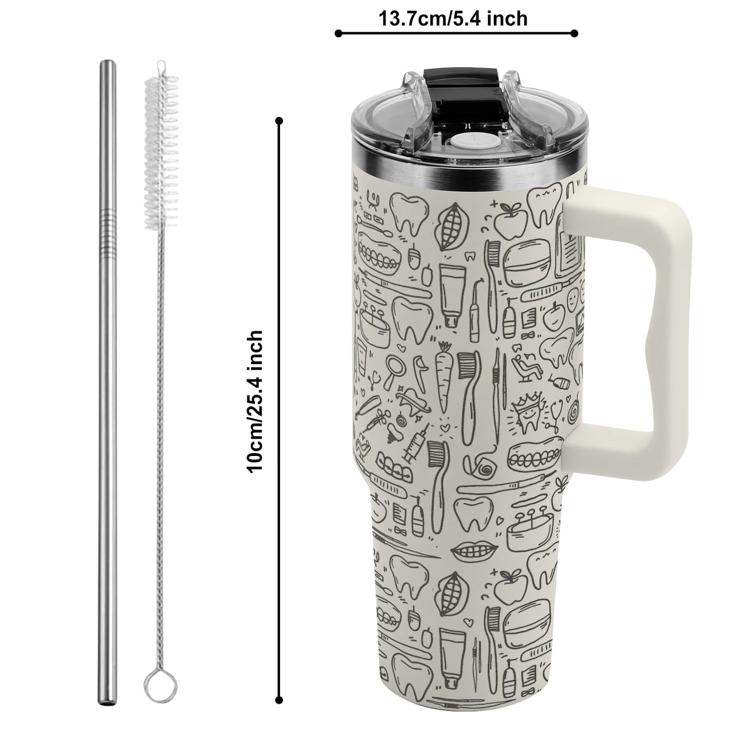 4LIEUBASMI 40 Oz Dental Laser Engrave Tumbler, Dentist Appreciation Gifts for Men and Women - Christmas Birthday Retirement Gifts for Dentists, Coworkers, and Friends