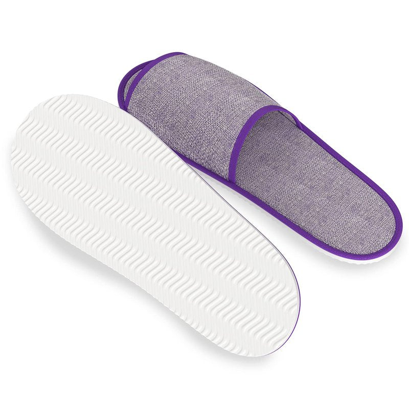 Maeline Bulk 18 Pairs Disposable House Slippers for Family, Guests - Slip-on Open Toe Indoor Home Spa Hotels Office Slipper for Women, Men